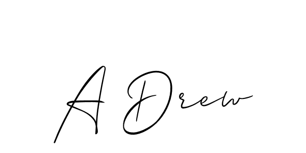 Create a beautiful signature design for name A Drew. With this signature (Allison_Script) fonts, you can make a handwritten signature for free. A Drew signature style 2 images and pictures png