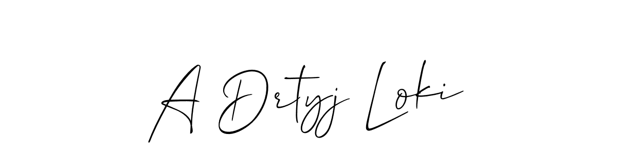 Make a beautiful signature design for name A Drtyj Loki. With this signature (Allison_Script) style, you can create a handwritten signature for free. A Drtyj Loki signature style 2 images and pictures png