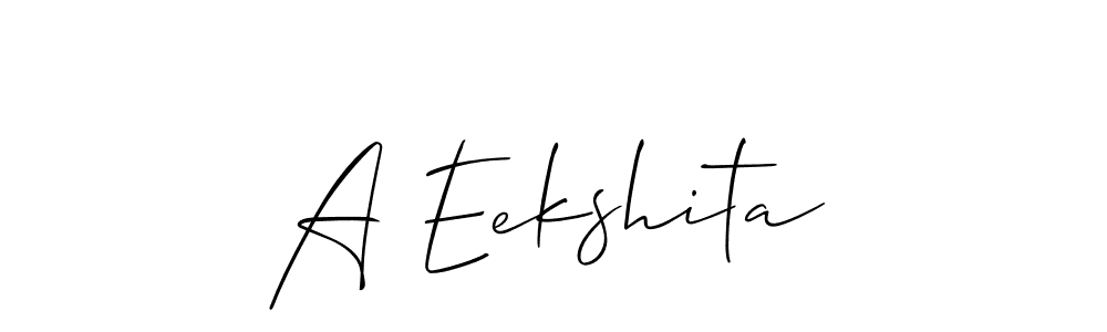 How to make A Eekshita name signature. Use Allison_Script style for creating short signs online. This is the latest handwritten sign. A Eekshita signature style 2 images and pictures png