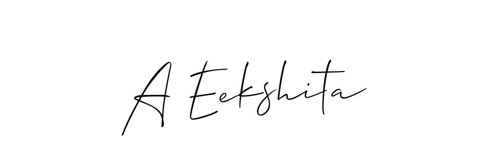 How to make A Eekshita name signature. Use Allison_Script style for creating short signs online. This is the latest handwritten sign. A Eekshita signature style 2 images and pictures png