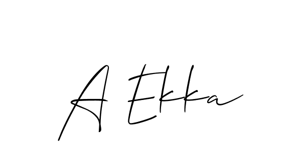 Best and Professional Signature Style for A Ekka. Allison_Script Best Signature Style Collection. A Ekka signature style 2 images and pictures png