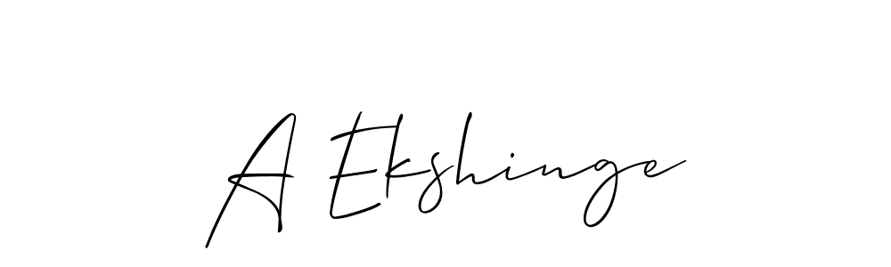 How to make A Ekshinge name signature. Use Allison_Script style for creating short signs online. This is the latest handwritten sign. A Ekshinge signature style 2 images and pictures png