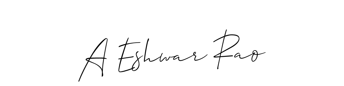 Also You can easily find your signature by using the search form. We will create A Eshwar Rao name handwritten signature images for you free of cost using Allison_Script sign style. A Eshwar Rao signature style 2 images and pictures png