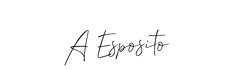 Also You can easily find your signature by using the search form. We will create A Esposito name handwritten signature images for you free of cost using Allison_Script sign style. A Esposito signature style 2 images and pictures png