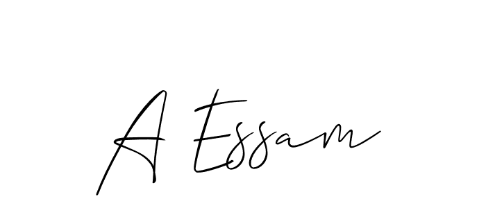 You should practise on your own different ways (Allison_Script) to write your name (A Essam) in signature. don't let someone else do it for you. A Essam signature style 2 images and pictures png