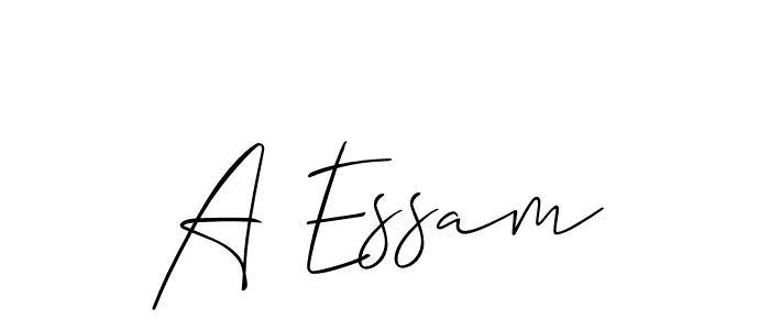 Use a signature maker to create a handwritten signature online. With this signature software, you can design (Allison_Script) your own signature for name A Essam. A Essam signature style 2 images and pictures png