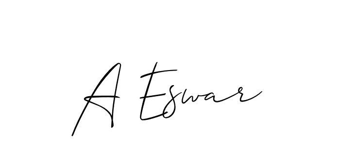 Similarly Allison_Script is the best handwritten signature design. Signature creator online .You can use it as an online autograph creator for name A Eswar. A Eswar signature style 2 images and pictures png