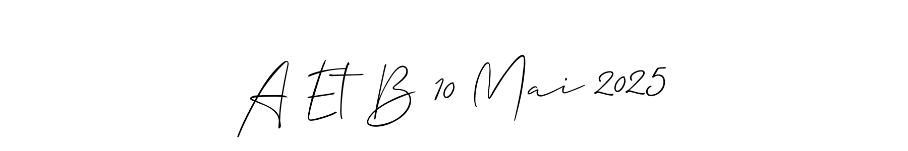 Use a signature maker to create a handwritten signature online. With this signature software, you can design (Allison_Script) your own signature for name A Et B 10 Mai 2025. A Et B 10 Mai 2025 signature style 2 images and pictures png