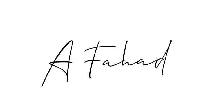 Make a beautiful signature design for name A Fahad. Use this online signature maker to create a handwritten signature for free. A Fahad signature style 2 images and pictures png