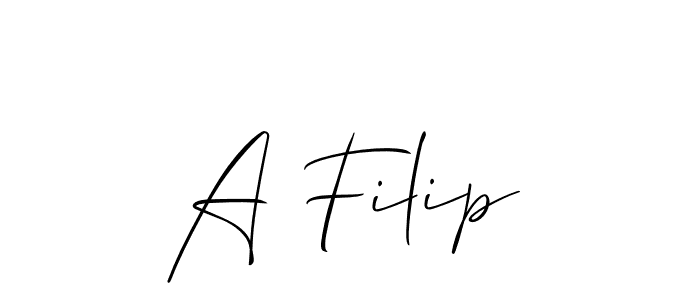 A Filip stylish signature style. Best Handwritten Sign (Allison_Script) for my name. Handwritten Signature Collection Ideas for my name A Filip. A Filip signature style 2 images and pictures png