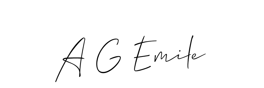 if you are searching for the best signature style for your name A G Emile. so please give up your signature search. here we have designed multiple signature styles  using Allison_Script. A G Emile signature style 2 images and pictures png