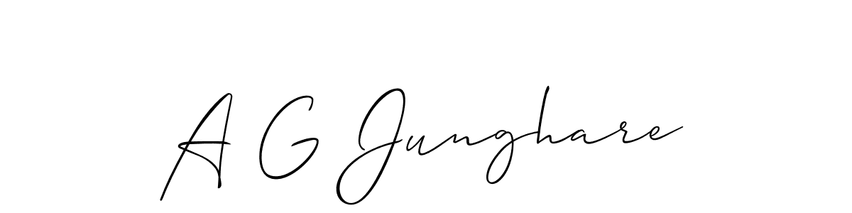 Make a short A G Junghare signature style. Manage your documents anywhere anytime using Allison_Script. Create and add eSignatures, submit forms, share and send files easily. A G Junghare signature style 2 images and pictures png