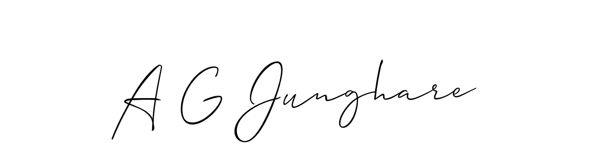 It looks lik you need a new signature style for name A G Junghare. Design unique handwritten (Allison_Script) signature with our free signature maker in just a few clicks. A G Junghare signature style 2 images and pictures png