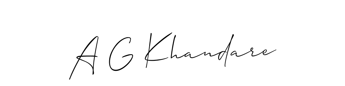 It looks lik you need a new signature style for name A G Khandare. Design unique handwritten (Allison_Script) signature with our free signature maker in just a few clicks. A G Khandare signature style 2 images and pictures png