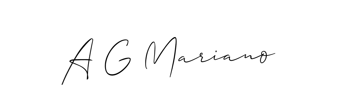 Create a beautiful signature design for name A G Mariano. With this signature (Allison_Script) fonts, you can make a handwritten signature for free. A G Mariano signature style 2 images and pictures png