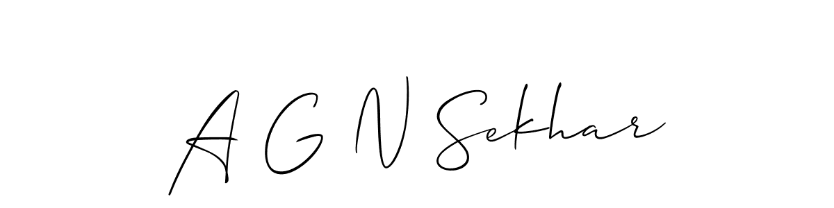 Make a short A G N Sekhar signature style. Manage your documents anywhere anytime using Allison_Script. Create and add eSignatures, submit forms, share and send files easily. A G N Sekhar signature style 2 images and pictures png