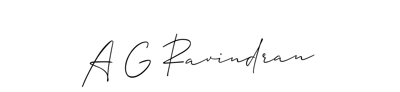 Design your own signature with our free online signature maker. With this signature software, you can create a handwritten (Allison_Script) signature for name A G Ravindran. A G Ravindran signature style 2 images and pictures png