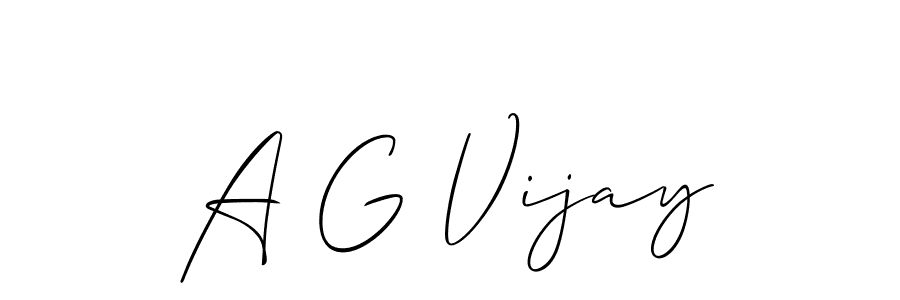 Make a beautiful signature design for name A G Vijay. With this signature (Allison_Script) style, you can create a handwritten signature for free. A G Vijay signature style 2 images and pictures png