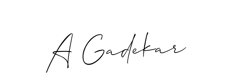 You should practise on your own different ways (Allison_Script) to write your name (A Gadekar) in signature. don't let someone else do it for you. A Gadekar signature style 2 images and pictures png