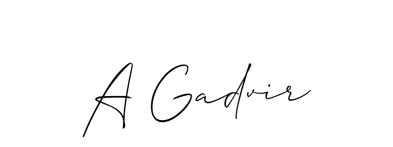 Best and Professional Signature Style for A Gadvir. Allison_Script Best Signature Style Collection. A Gadvir signature style 2 images and pictures png