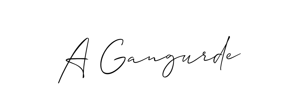 Create a beautiful signature design for name A Gangurde. With this signature (Allison_Script) fonts, you can make a handwritten signature for free. A Gangurde signature style 2 images and pictures png