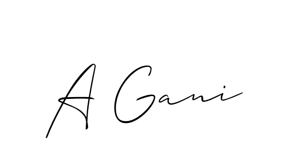 if you are searching for the best signature style for your name A Gani. so please give up your signature search. here we have designed multiple signature styles  using Allison_Script. A Gani signature style 2 images and pictures png