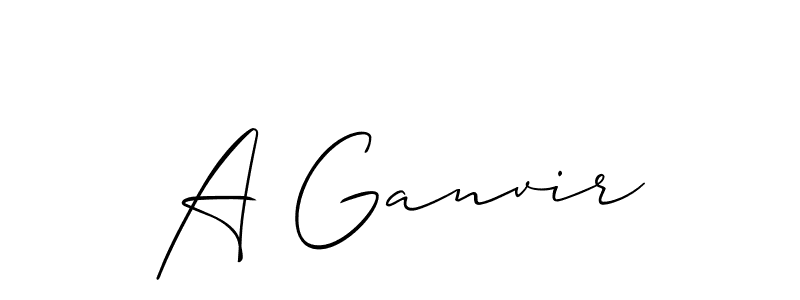 How to make A Ganvir signature? Allison_Script is a professional autograph style. Create handwritten signature for A Ganvir name. A Ganvir signature style 2 images and pictures png
