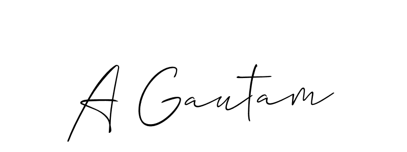 How to make A Gautam name signature. Use Allison_Script style for creating short signs online. This is the latest handwritten sign. A Gautam signature style 2 images and pictures png