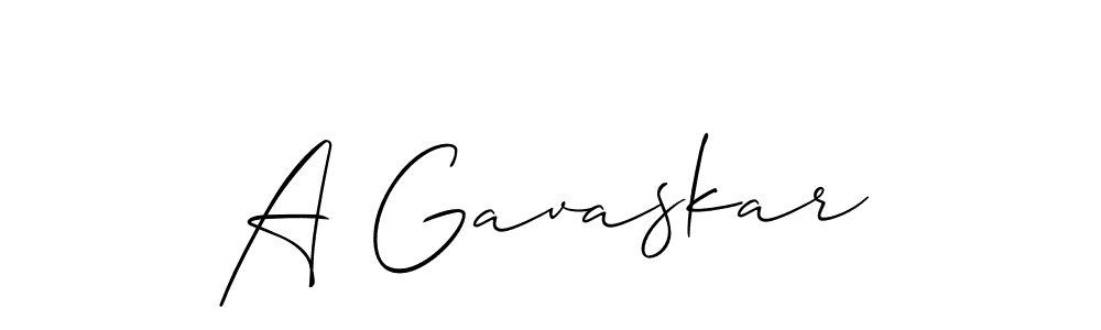 Make a beautiful signature design for name A Gavaskar. With this signature (Allison_Script) style, you can create a handwritten signature for free. A Gavaskar signature style 2 images and pictures png