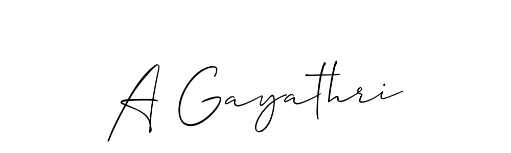 The best way (Allison_Script) to make a short signature is to pick only two or three words in your name. The name A Gayathri include a total of six letters. For converting this name. A Gayathri signature style 2 images and pictures png