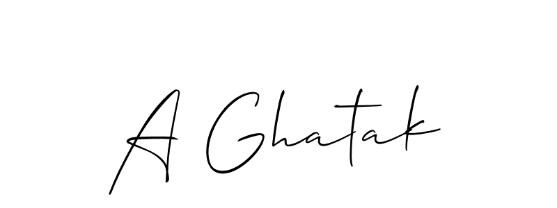 Make a short A Ghatak signature style. Manage your documents anywhere anytime using Allison_Script. Create and add eSignatures, submit forms, share and send files easily. A Ghatak signature style 2 images and pictures png