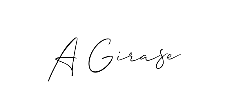 Create a beautiful signature design for name A Girase. With this signature (Allison_Script) fonts, you can make a handwritten signature for free. A Girase signature style 2 images and pictures png