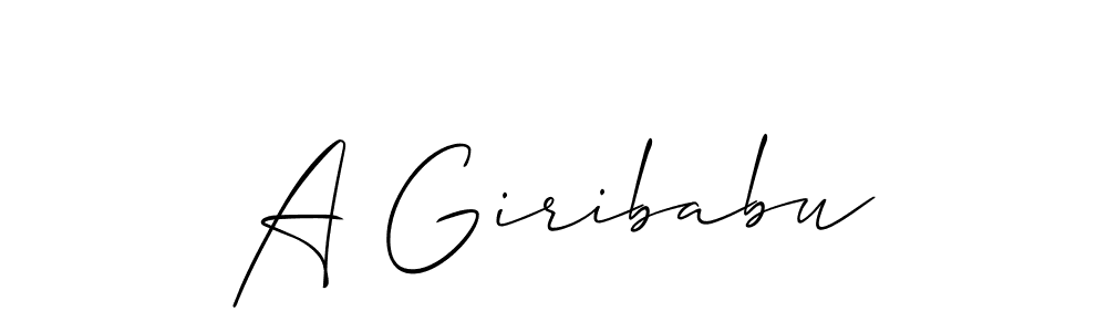 The best way (Allison_Script) to make a short signature is to pick only two or three words in your name. The name A Giribabu include a total of six letters. For converting this name. A Giribabu signature style 2 images and pictures png