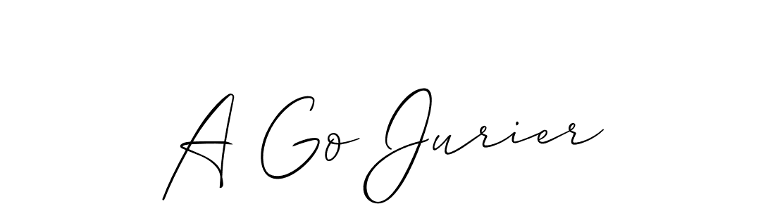 The best way (Allison_Script) to make a short signature is to pick only two or three words in your name. The name A Go Jurier include a total of six letters. For converting this name. A Go Jurier signature style 2 images and pictures png