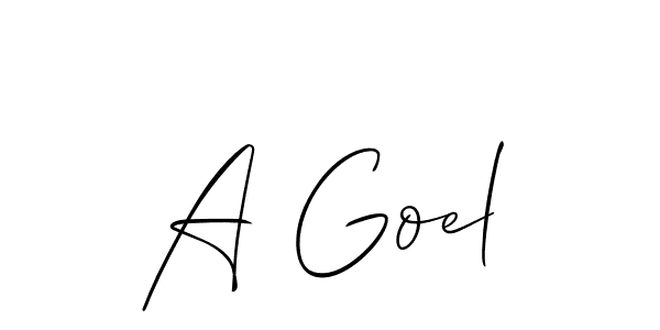 Use a signature maker to create a handwritten signature online. With this signature software, you can design (Allison_Script) your own signature for name A Goel. A Goel signature style 2 images and pictures png