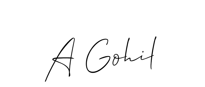 if you are searching for the best signature style for your name A Gohil. so please give up your signature search. here we have designed multiple signature styles  using Allison_Script. A Gohil signature style 2 images and pictures png