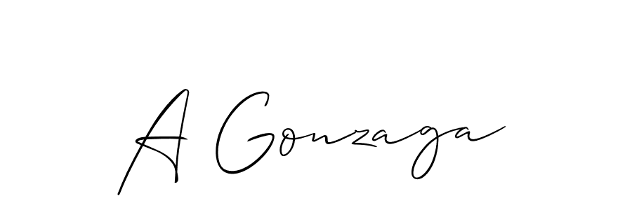 Design your own signature with our free online signature maker. With this signature software, you can create a handwritten (Allison_Script) signature for name A Gonzaga. A Gonzaga signature style 2 images and pictures png