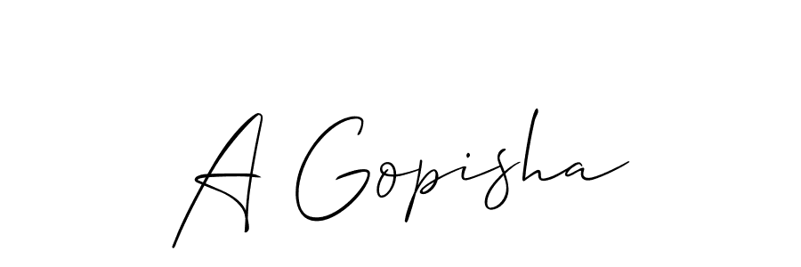 How to make A Gopisha signature? Allison_Script is a professional autograph style. Create handwritten signature for A Gopisha name. A Gopisha signature style 2 images and pictures png
