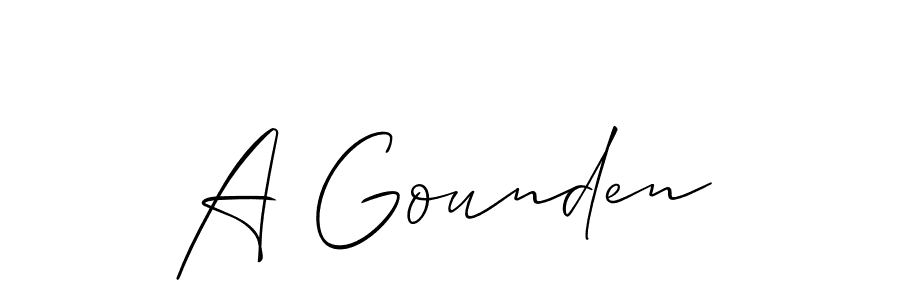 Best and Professional Signature Style for A Gounden. Allison_Script Best Signature Style Collection. A Gounden signature style 2 images and pictures png