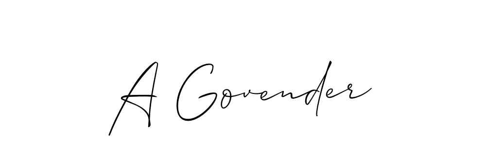 You should practise on your own different ways (Allison_Script) to write your name (A Govender) in signature. don't let someone else do it for you. A Govender signature style 2 images and pictures png