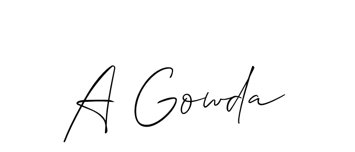 Use a signature maker to create a handwritten signature online. With this signature software, you can design (Allison_Script) your own signature for name A Gowda. A Gowda signature style 2 images and pictures png