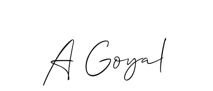 It looks lik you need a new signature style for name A Goyal. Design unique handwritten (Allison_Script) signature with our free signature maker in just a few clicks. A Goyal signature style 2 images and pictures png