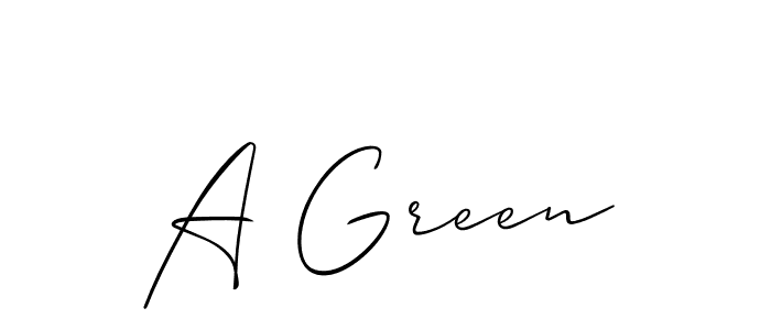 Make a beautiful signature design for name A Green. With this signature (Allison_Script) style, you can create a handwritten signature for free. A Green signature style 2 images and pictures png