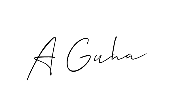Best and Professional Signature Style for A Guha. Allison_Script Best Signature Style Collection. A Guha signature style 2 images and pictures png