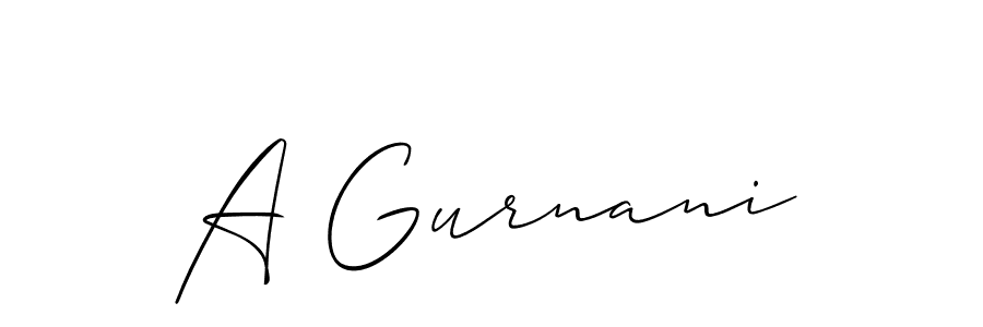 Design your own signature with our free online signature maker. With this signature software, you can create a handwritten (Allison_Script) signature for name A Gurnani. A Gurnani signature style 2 images and pictures png