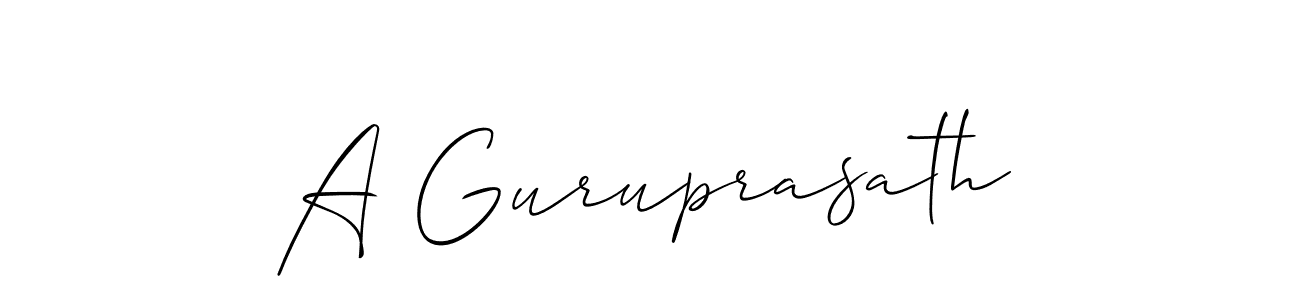 Create a beautiful signature design for name A Guruprasath. With this signature (Allison_Script) fonts, you can make a handwritten signature for free. A Guruprasath signature style 2 images and pictures png