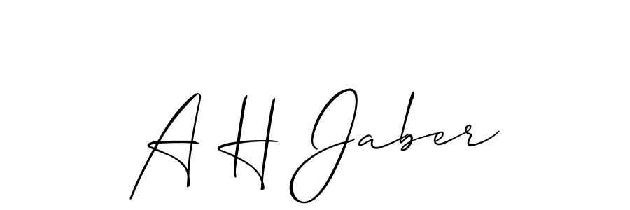 How to make A H Jaber signature? Allison_Script is a professional autograph style. Create handwritten signature for A H Jaber name. A H Jaber signature style 2 images and pictures png