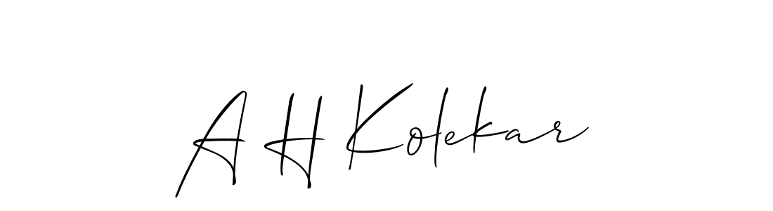 How to make A H Kolekar signature? Allison_Script is a professional autograph style. Create handwritten signature for A H Kolekar name. A H Kolekar signature style 2 images and pictures png