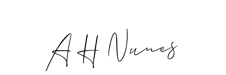 Make a beautiful signature design for name A H Nunes. Use this online signature maker to create a handwritten signature for free. A H Nunes signature style 2 images and pictures png