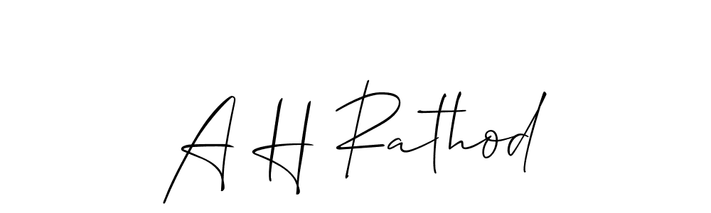 You should practise on your own different ways (Allison_Script) to write your name (A H Rathod) in signature. don't let someone else do it for you. A H Rathod signature style 2 images and pictures png